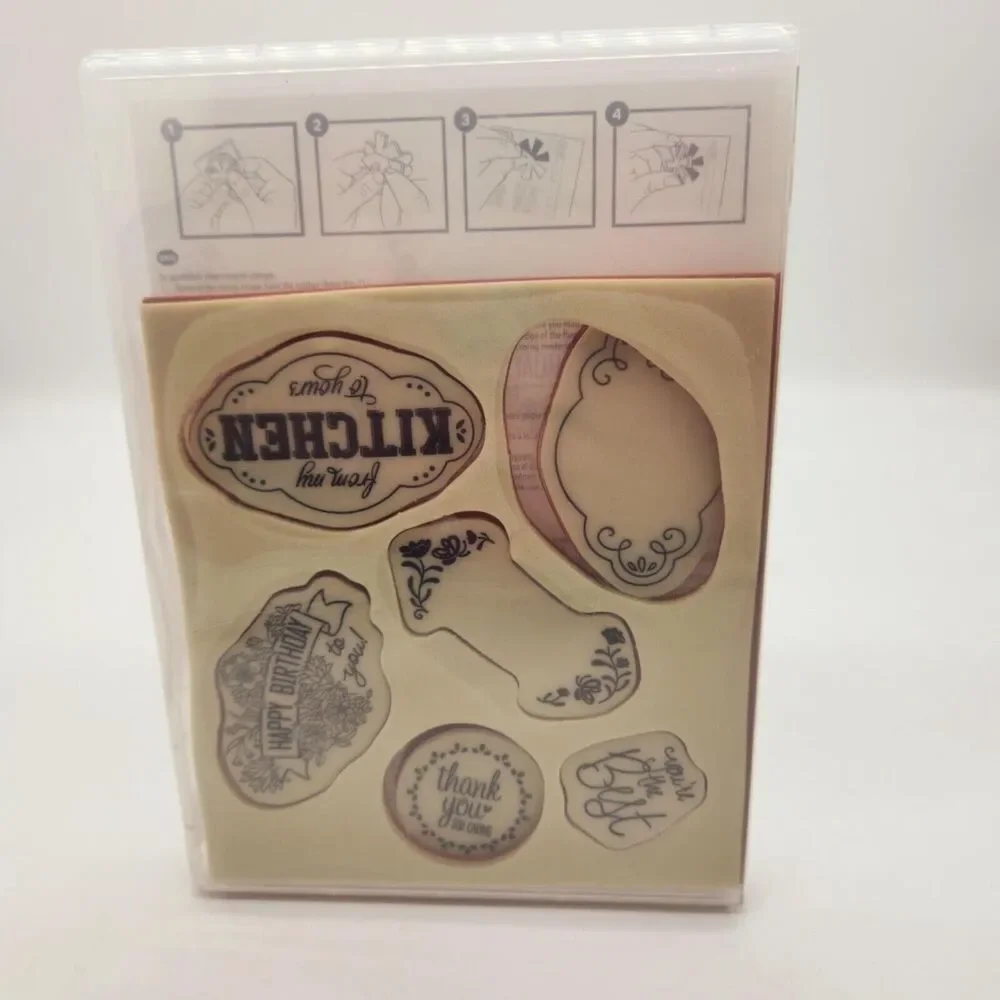 Stampin Up Label Me Pretty Cling Stamp Set Unmounted Birthday From the Kitchen